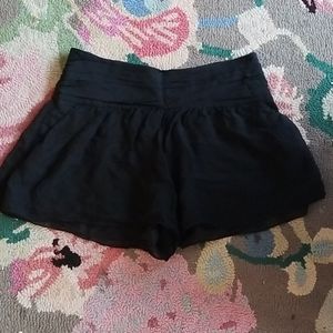 Miha black silk shorts
